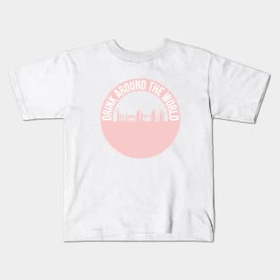 Drink Around the World II Millennial Pink Kids T-Shirt